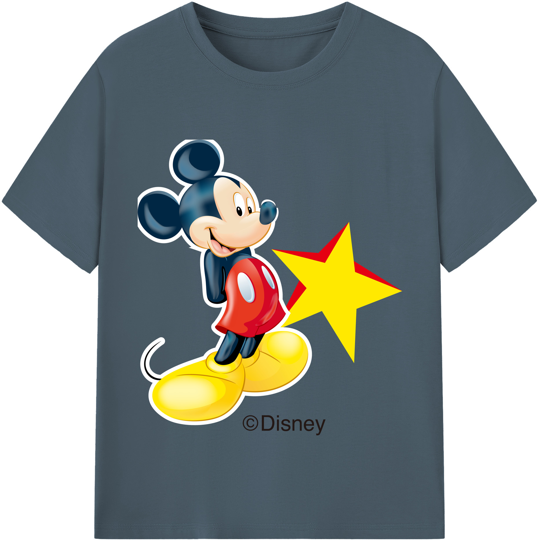 （画像用） ミッキーマウス Mickey Mouse 綿100％半袖Tシャツ（フロントプリント）